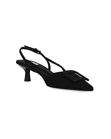 360 degree animation of product Black kitten heeled court shoes frame-18