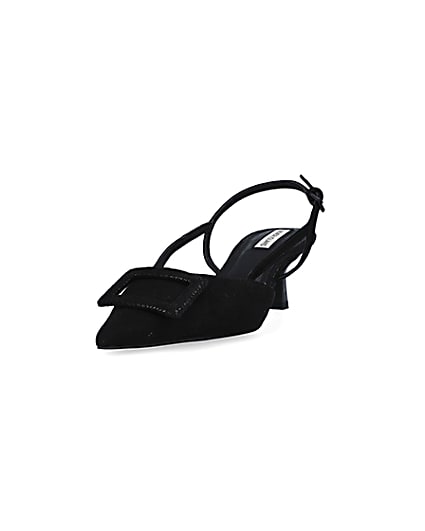 360 degree animation of product Black kitten heeled court shoes frame-23