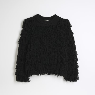 Black fringe jumper best sale