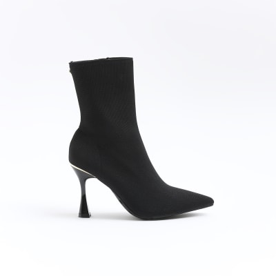 Womens black ankle hot sale boots river island