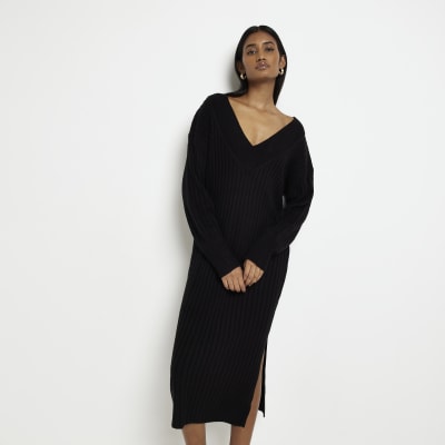 Midi knit cheap sweater dress