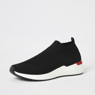 black sock runner trainers