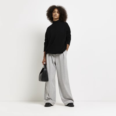 Black knit wrap jumper
