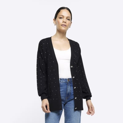 Embellished shop black cardigan