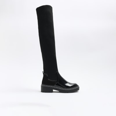 River island clearance black sock boots