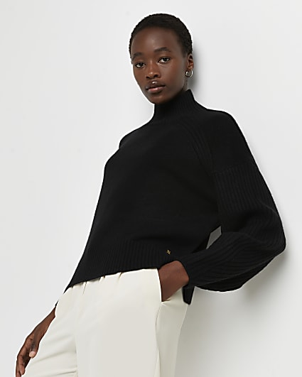 Black knitted jumper