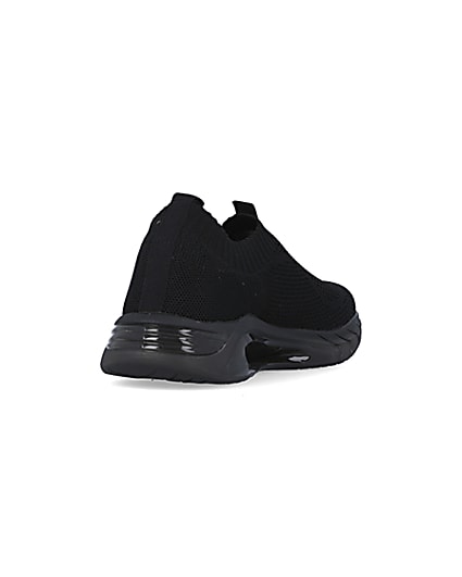 360 degree animation of product Black knitted runner trainers frame-11