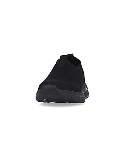 360 degree animation of product Black knitted runner trainers frame-22
