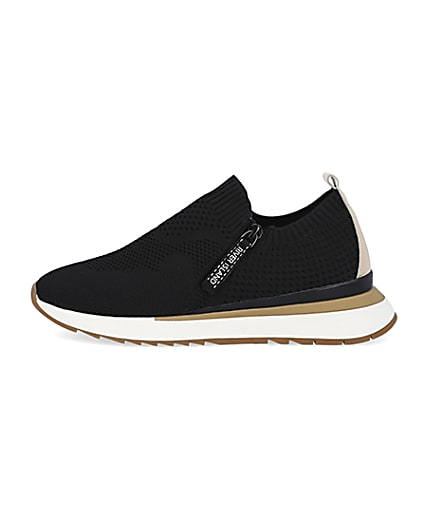 360 degree animation of product Black knitted trainers frame-3