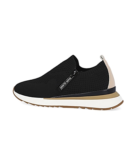360 degree animation of product Black knitted trainers frame-4