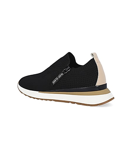 360 degree animation of product Black knitted trainers frame-5