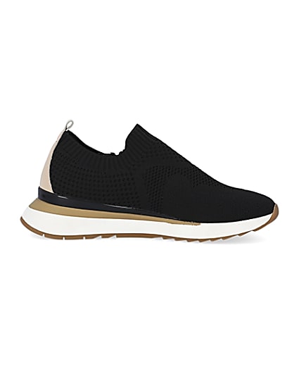 360 degree animation of product Black knitted trainers frame-15