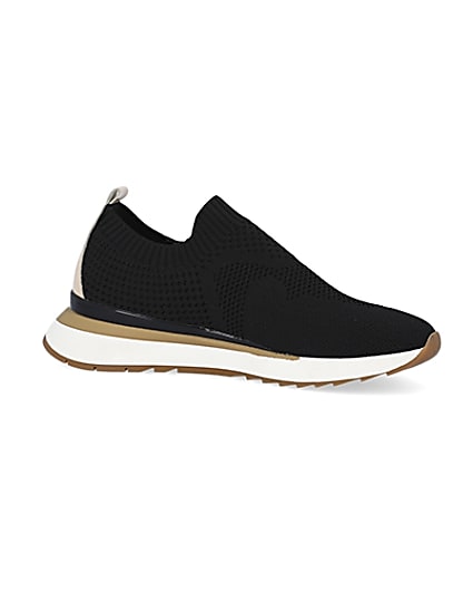 360 degree animation of product Black knitted trainers frame-16