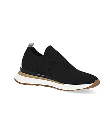 360 degree animation of product Black knitted trainers frame-17