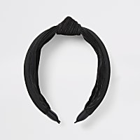 Black knot plisse headband
