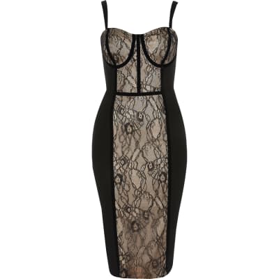 black lace corset dress