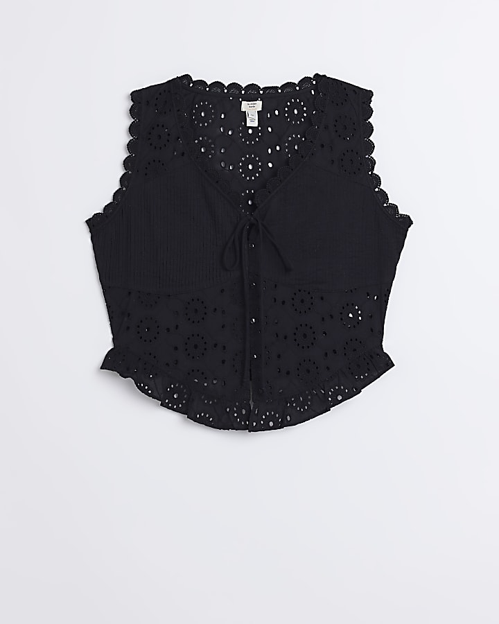Black lace corset top