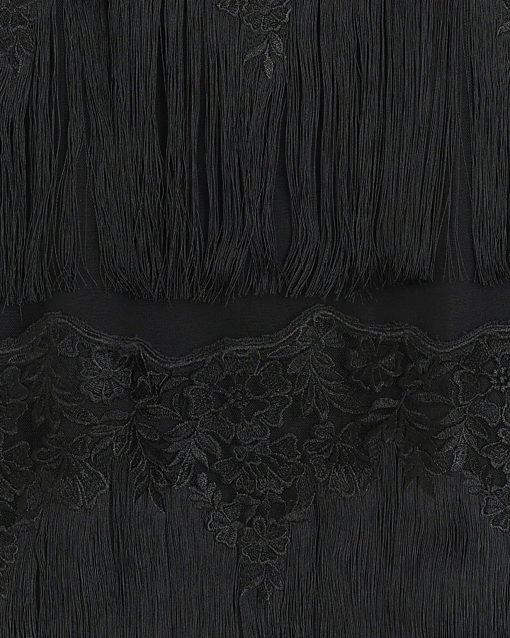 Black lace detail cami top