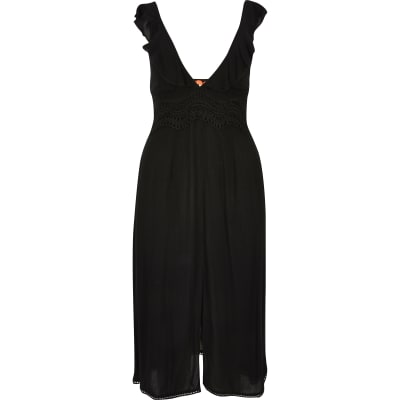 black midi beach dress