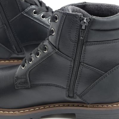 Black lace up boots River Island