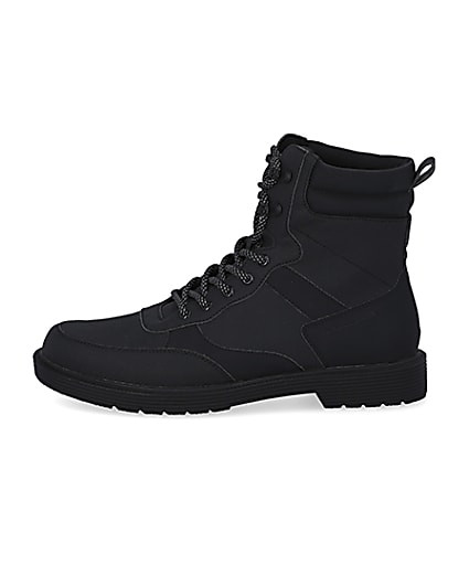360 degree animation of product Black lace up boots frame-3
