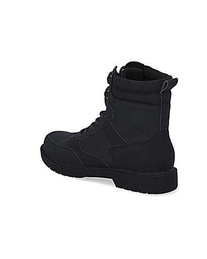 360 degree animation of product Black lace up boots frame-6