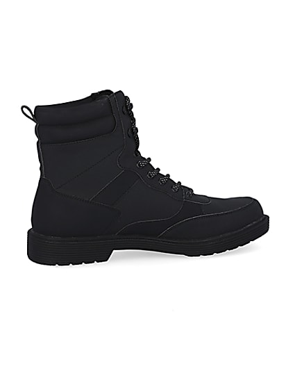 360 degree animation of product Black lace up boots frame-14