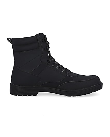 360 degree animation of product Black lace up boots frame-15