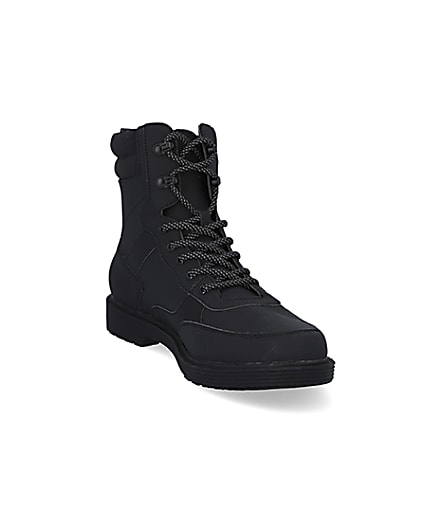 360 degree animation of product Black lace up boots frame-19
