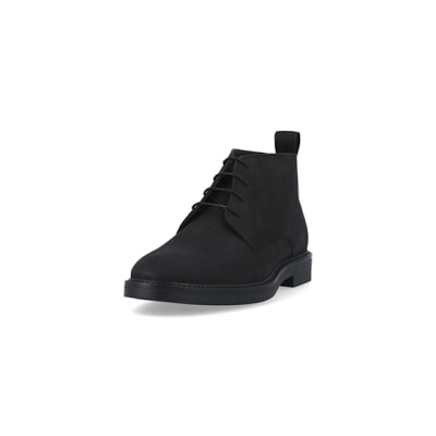 Black lace up chukka boots | River Island