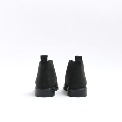 Black lace up chukka boots River Island