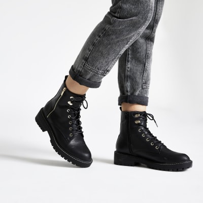 black patent boots river island