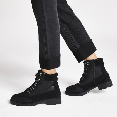 lace up chunky hiker boots