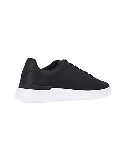 360 degree animation of product Black lace up cupsole trainers frame-13