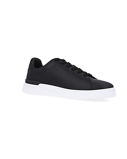 360 degree animation of product Black lace up cupsole trainers frame-17