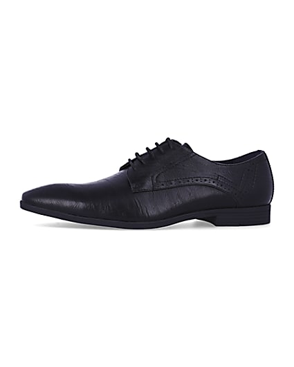 360 degree animation of product Black lace up derby shoes frame-2