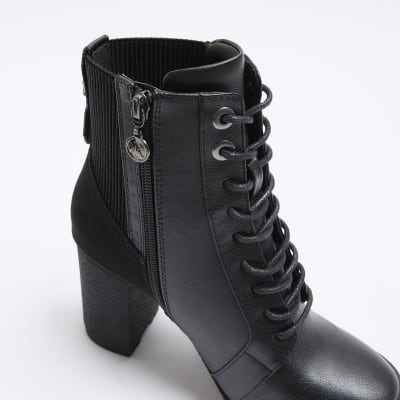 Black Heeled Lace Up Shoe (3057697)