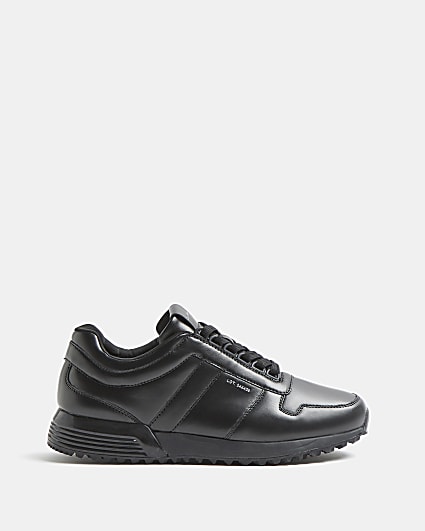 Black lace up runner trainers