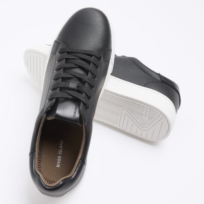 Black lace up trainers River Island