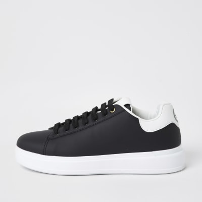 mens black trainers white sole