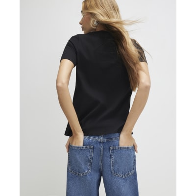 T shirt Imprimé Lettre Taille Haut Décontracté À - France