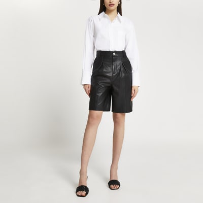 black leather shorts costume