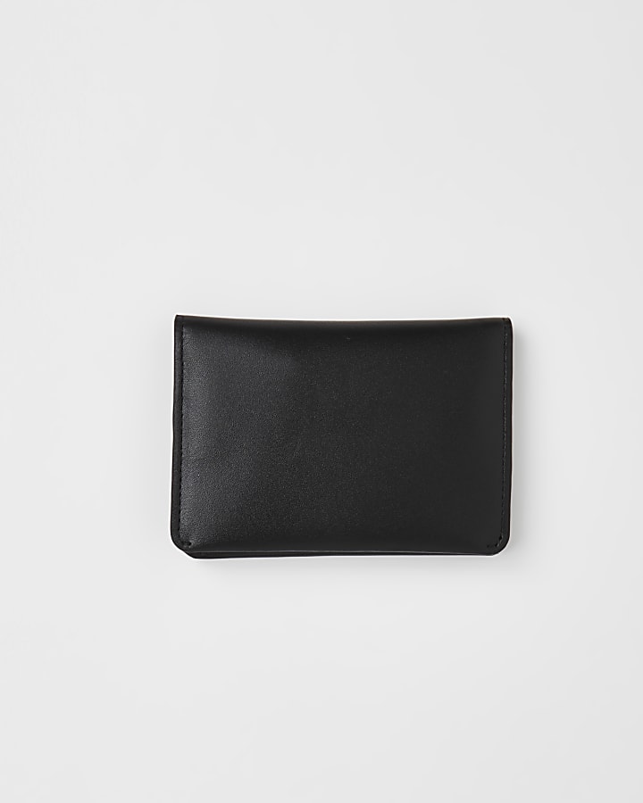 Black leather bifold cardholder