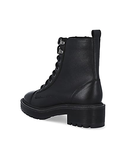 360 degree animation of product Black leather biker boots frame-6