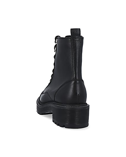360 degree animation of product Black leather biker boots frame-8