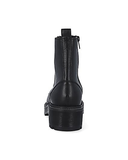 360 degree animation of product Black leather biker boots frame-9