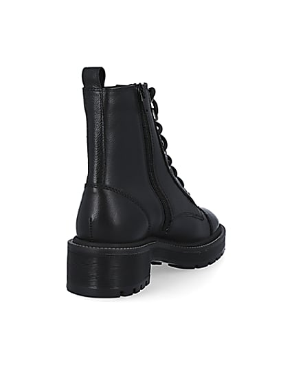 360 degree animation of product Black leather biker boots frame-11