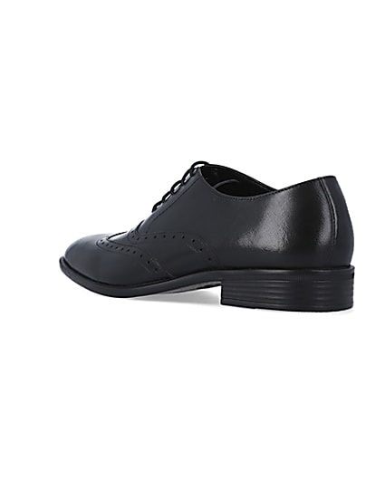 360 degree animation of product Black Leather brogue derby shoes frame-6