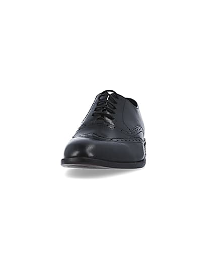 360 degree animation of product Black Leather brogue derby shoes frame-22