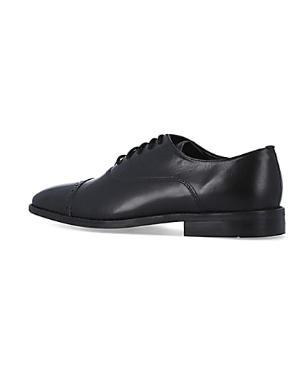 360 degree animation of product Black leather brogue oxford shoes frame-5